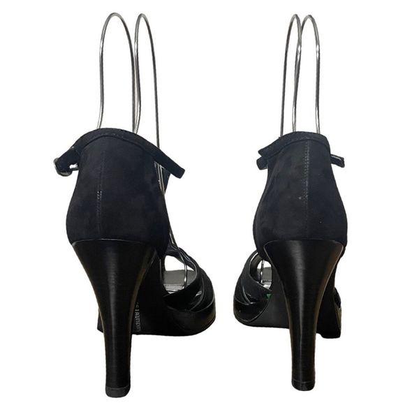 CHINESE LAUNDRY Nyrvana, Black Suede, Peep Toe, Ankle Strap heels, Size 8 - Picture 7 of 12